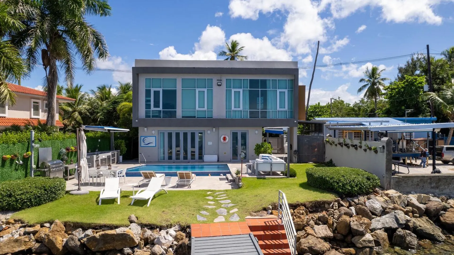Ocean Front Luxury Villa With Pier And Heated Pool - Self Check In - Vj1 Cabo Rojo